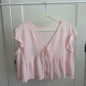 Sheer pink baby doll top